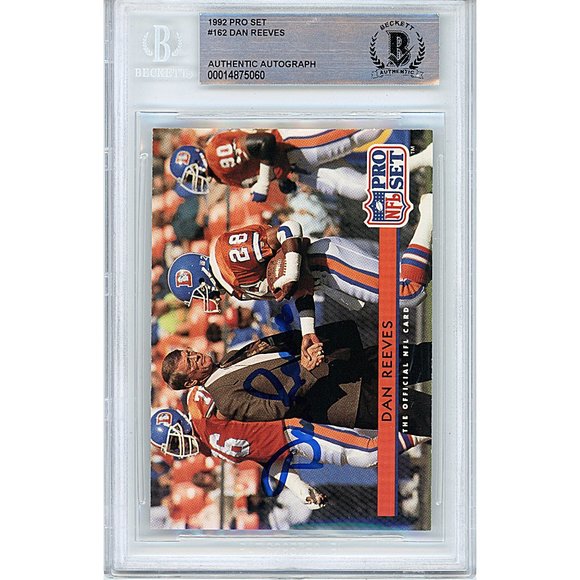 Dan Reeves Signed 1992 Pro Set Football Card Beckett Denver Broncos Autograph - Picture 2 of 6